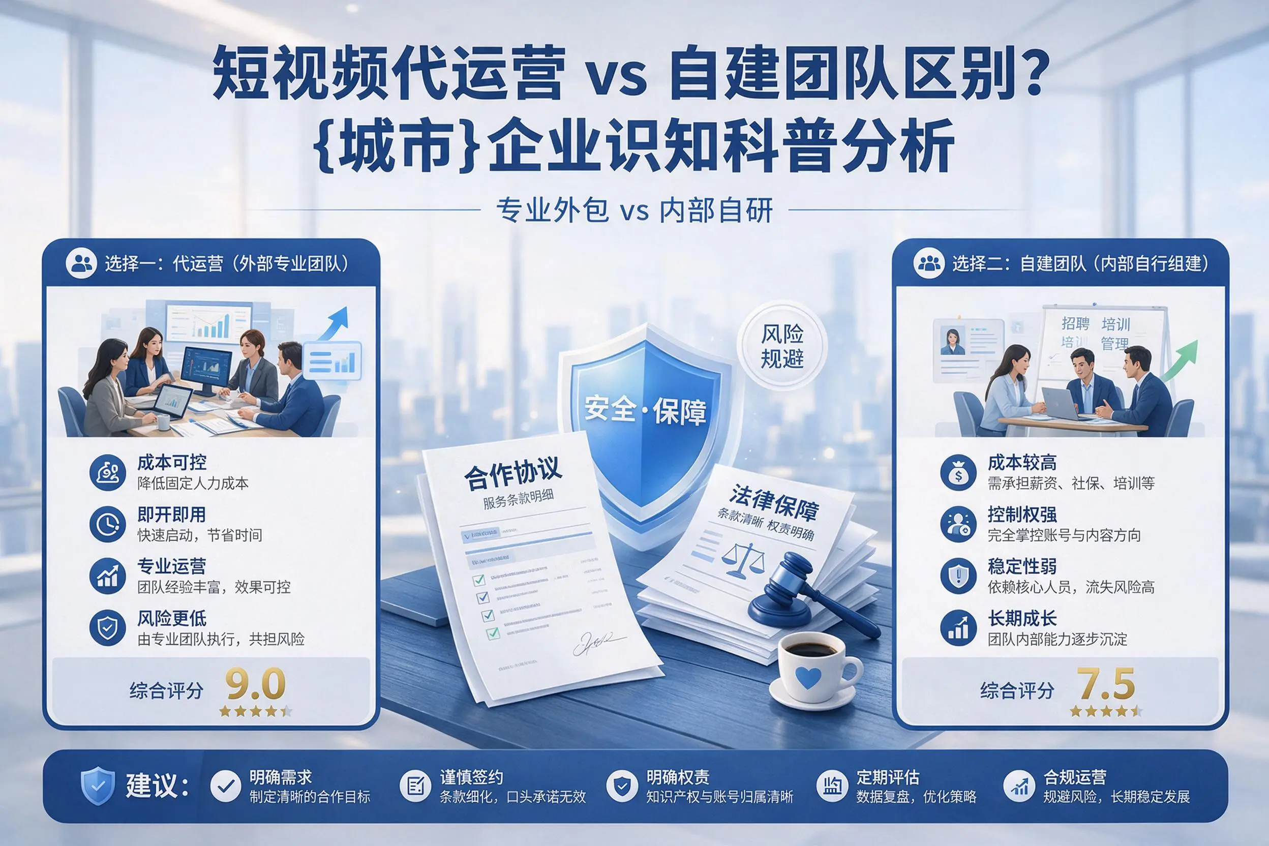 短视频代运营与自建团队区别?河池企业认知科普分析