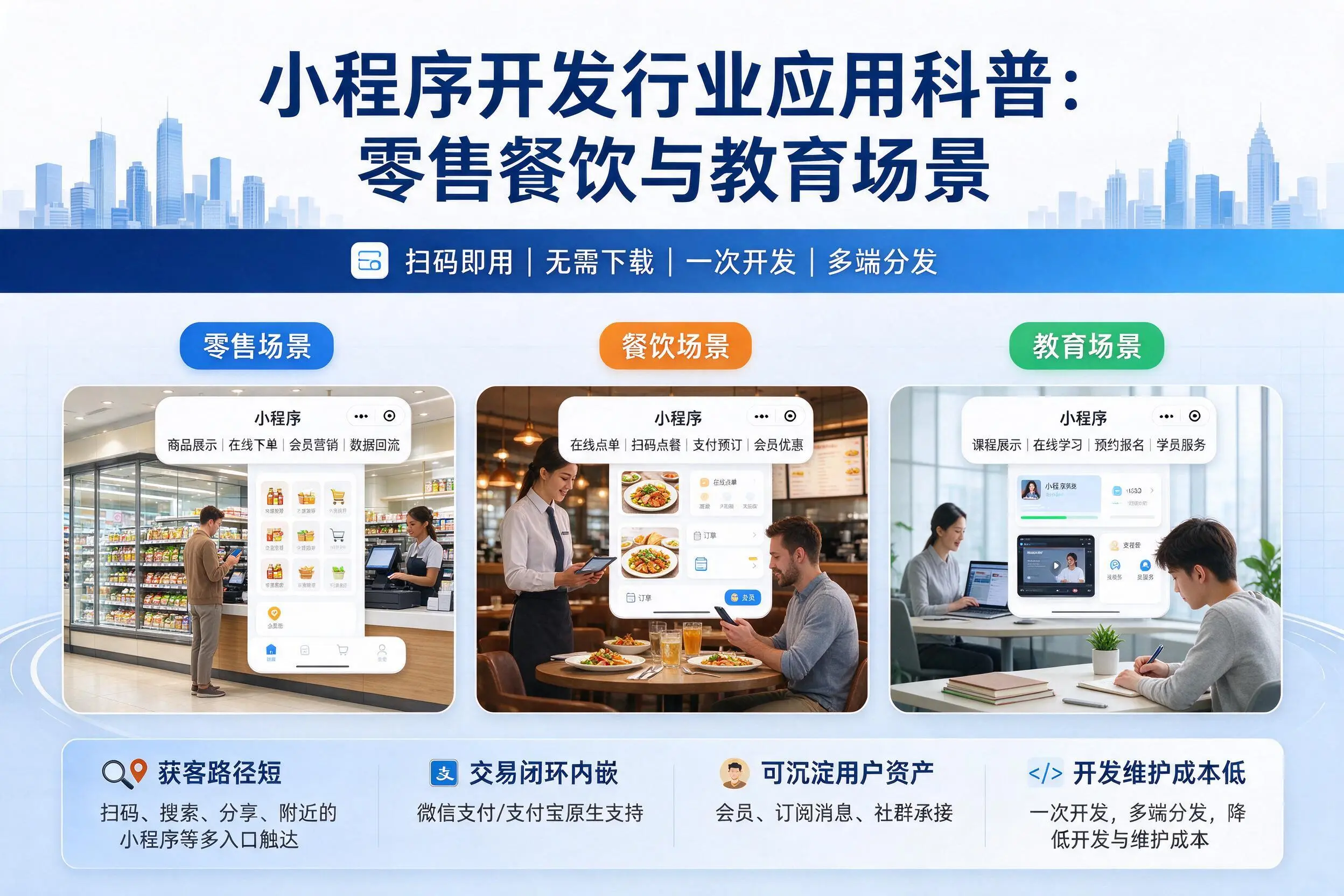 河池小程序开发行业应用科普:零售餐饮与教育场景