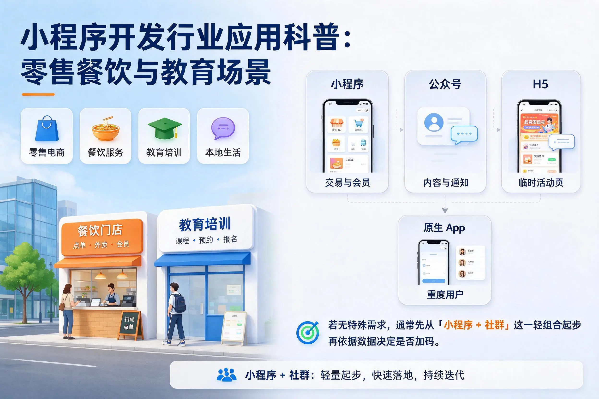 河池小程序开发行业应用科普:零售餐饮与教育场景