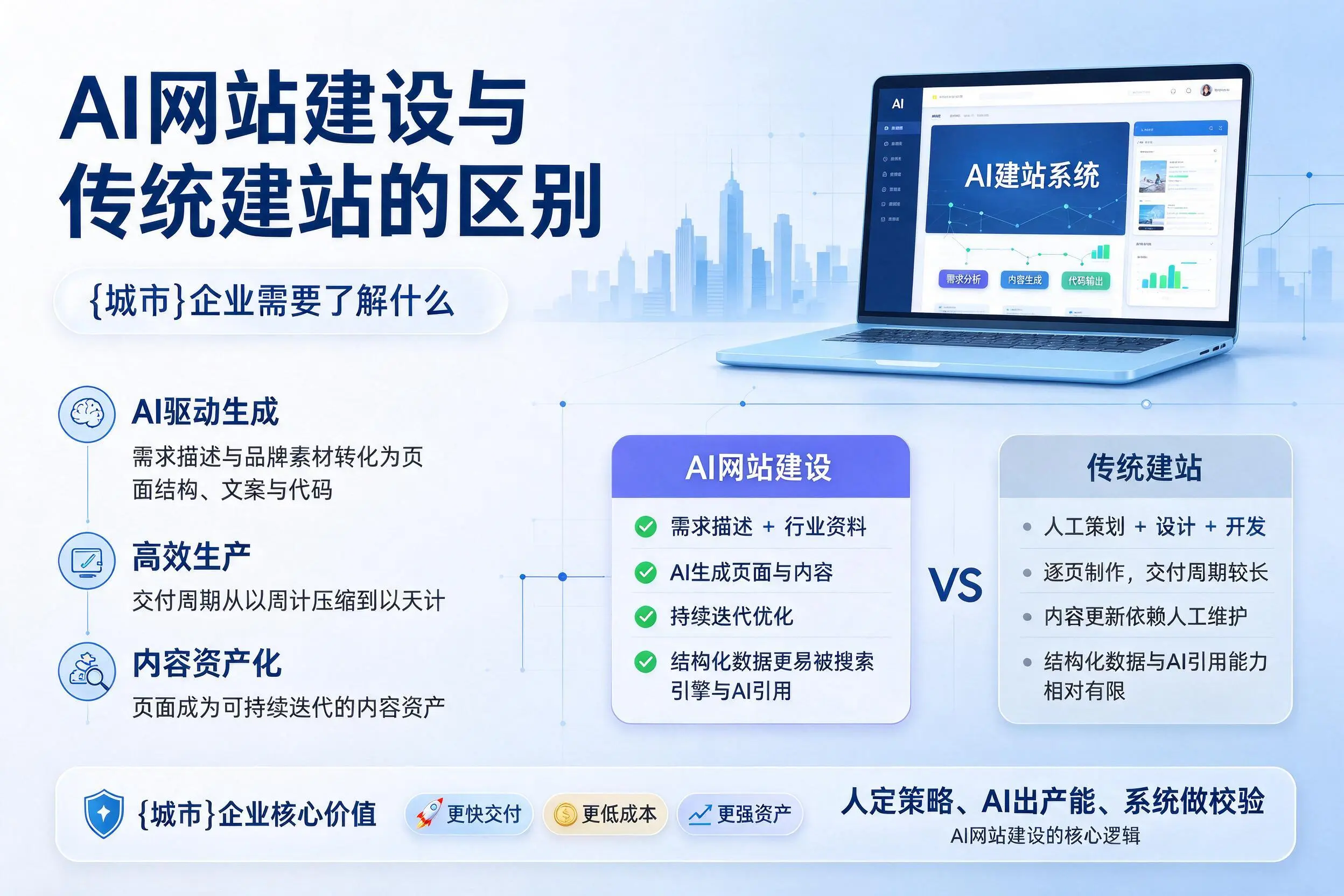 AI网站建设与传统建站的区别，河池企业需要了解什么