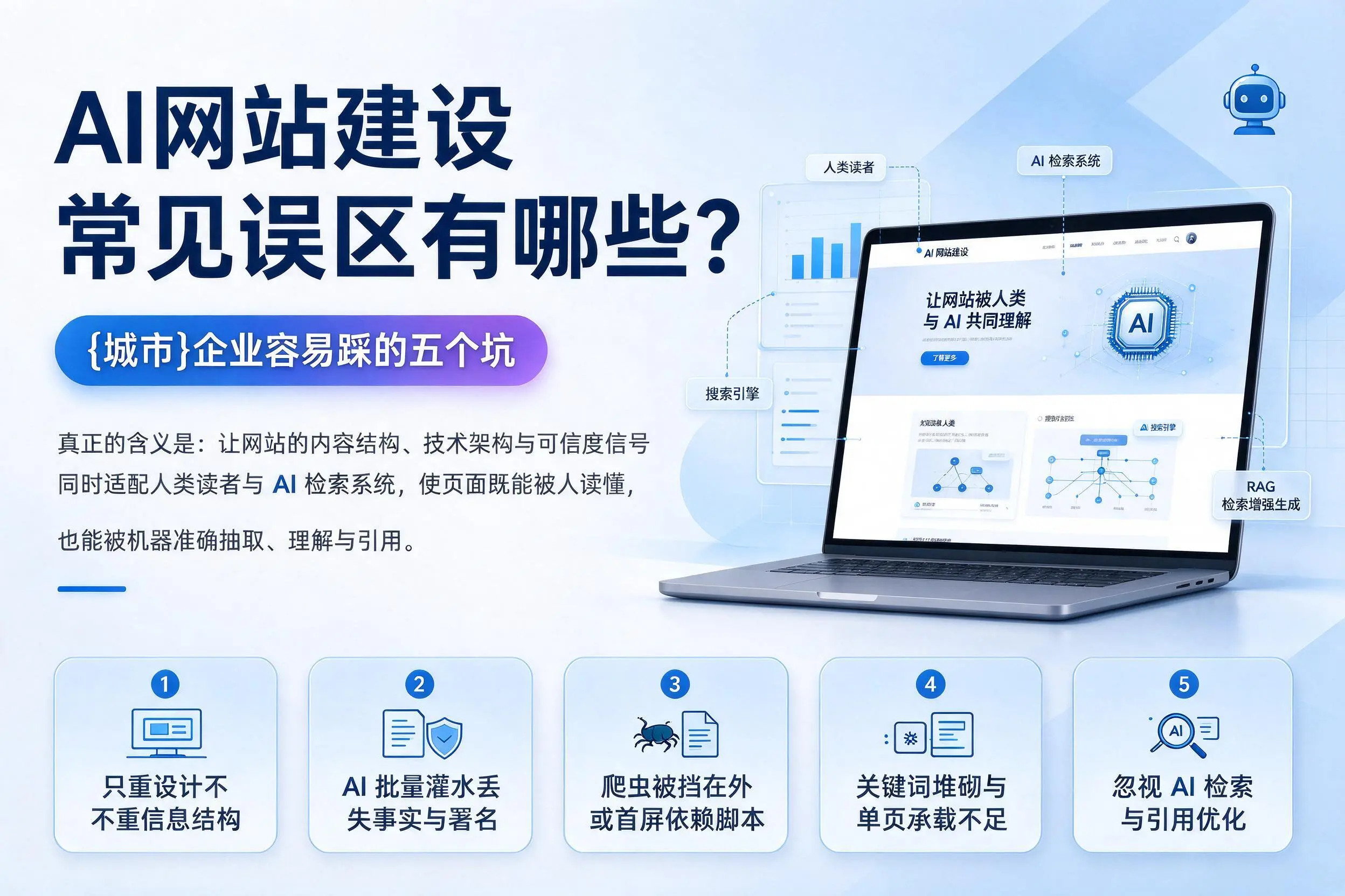 AI网站建设常见误区有哪些？河池企业容易踩的五个坑