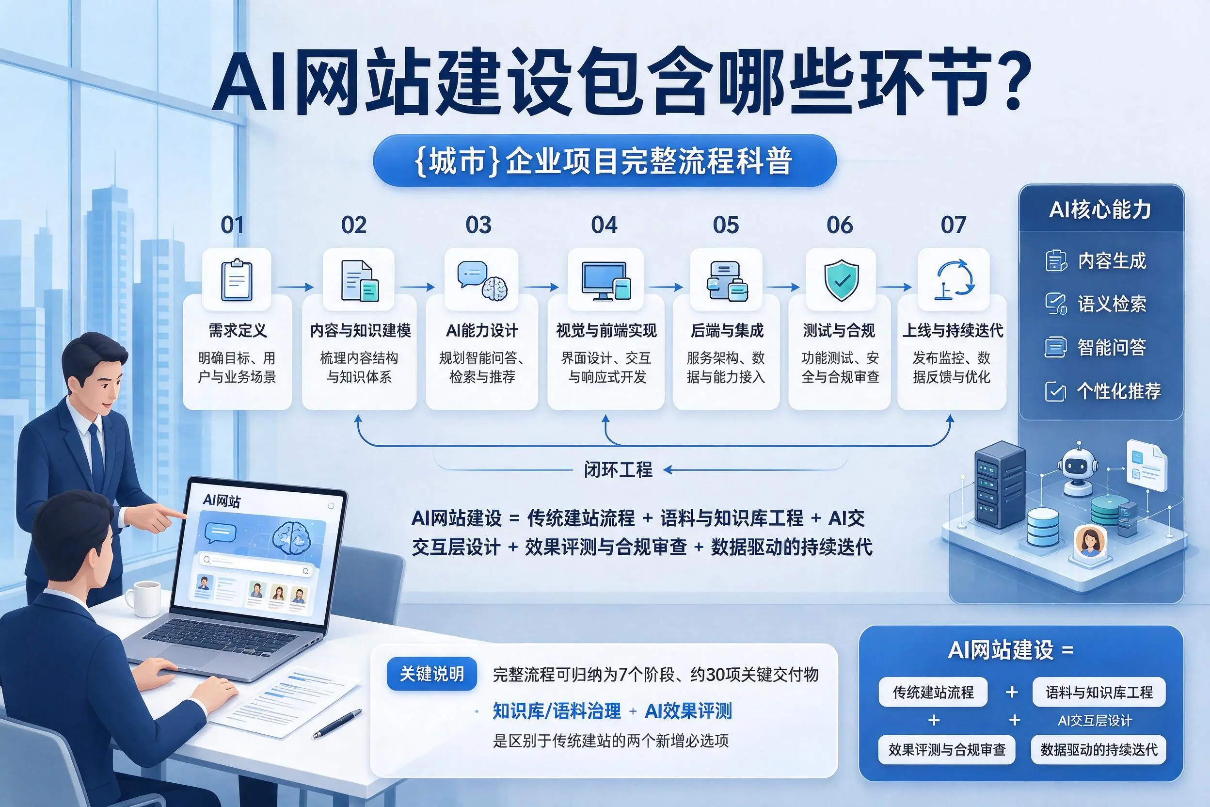 AI网站建设包含哪些环节?河池企业项目完整流程科普