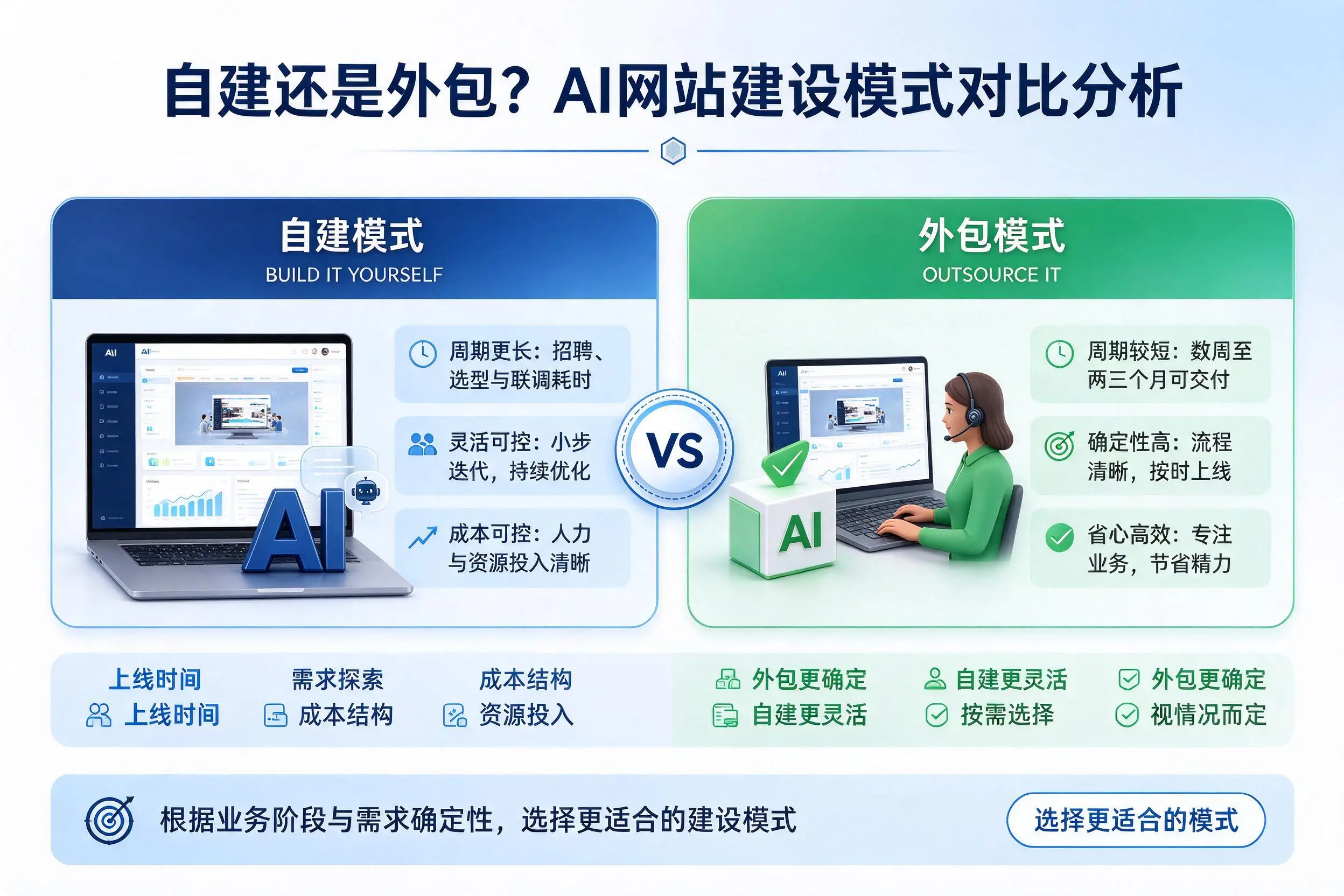 自建还是外包？河池AI网站建设模式对比分析
