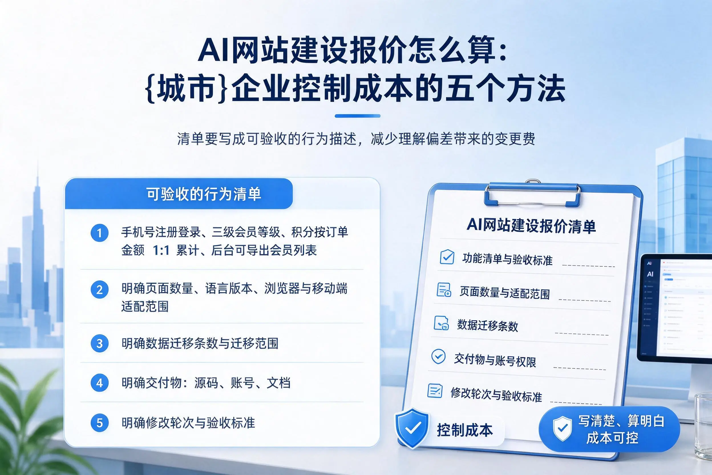 AI网站建设报价怎么算：河池企业控制成本的五个方法